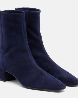 Aquazzura Saint Honore Suede Ankle Boots - Blue