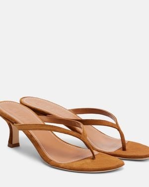 STAUD Sandalen Freja Aus Veloursleder - Braun