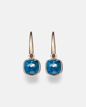Pomellato Nudo Mini 18Kt Rose Earrings With Topazes - Blue