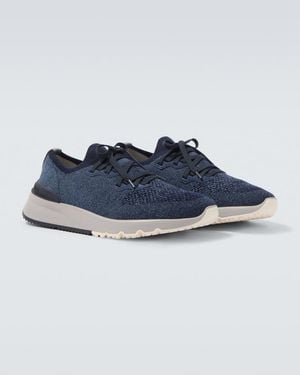Brunello Cucinelli Knitted Sneakers - Blue