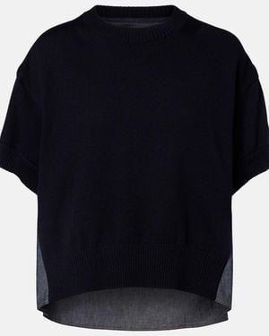 Sacai Top En Mezcla De Algodon - Azul