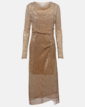 Dorothee Schumacher Shimmering Dreams Sequined Midi Dress - Natural