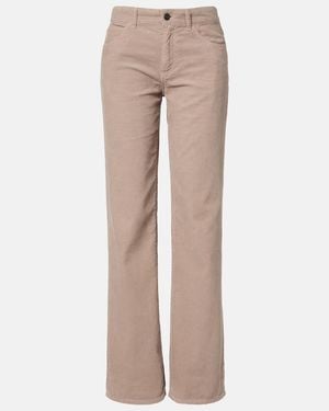 The Row Carlyl Cotton Corduroy Straight Trousers - Natural