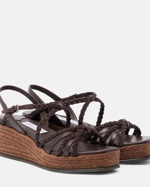 Jimmy Choo Espadrille-Sandalen Nyra Mit Veloursleder - Braun