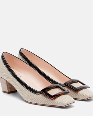 Roger Vivier Belle Vivier 45 Canvas Court Shoes - Brown