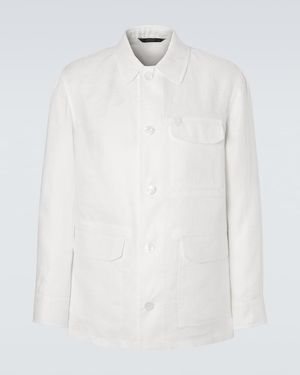Brioni Linen And Cotton Jacket - White