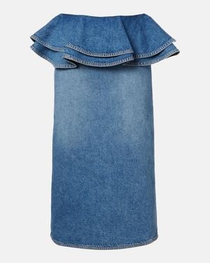 Plan C Midirock Aus Denim - Blau