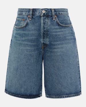 Agolde Risha Low-Rise Denim Bermuda Shorts - Blue