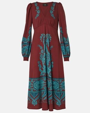 Etro Printed Midi Dress - Red