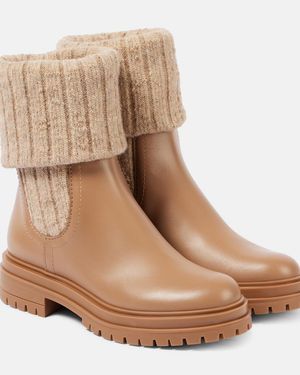 Gianvito Rossi Tenney Leather Chelsea Boots - Brown