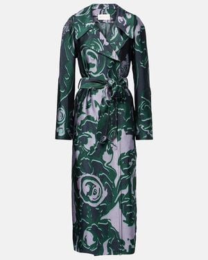 Dries Van Noten Gabardina Estampada - Verde