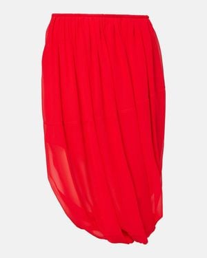 JACQUES WEI Falda Midi De Chifon - Rojo