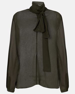 Alaïa Blusa De Crepe Georgette - Verde
