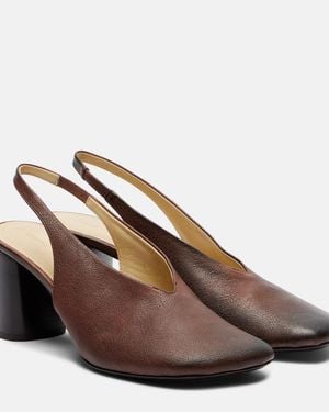 Lemaire Glove Leather Slingback Pumps - Brown