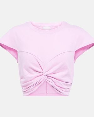 Isabel Marant Zineae Cotton Jersey Crop Top - Pink
