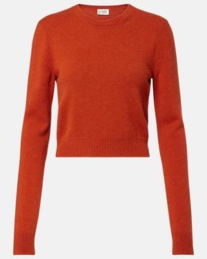 Saint Laurent Cropped Cashmere Sweater - Red