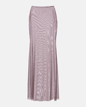 Bananhot Solay Gingham Semi-Sheer Maxi Skirt - Purple