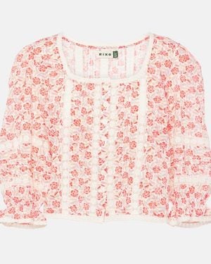 RIXO London Jacques Floral Cotton Voile Top - Pink