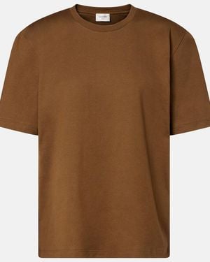 Saint Laurent T-Shirt Aus Baumwoll-Jersey - Braun