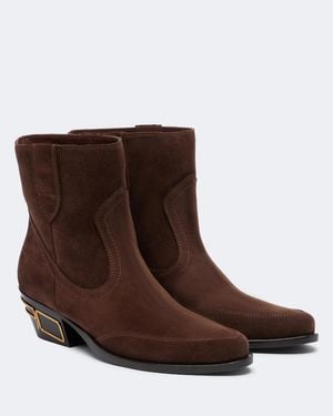 Etro Botines De Ante - Marrón