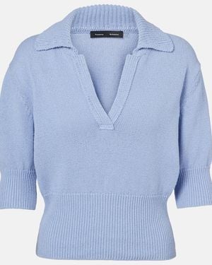 Proenza Schouler Reeve Cotton Polo Shirt - Blue