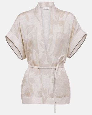 Brunello Cucinelli Top Aus Leinen - Weiß
