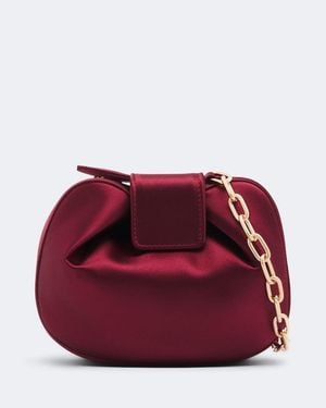 Gabriela Hearst Soft Demi Satin Clutch - Red