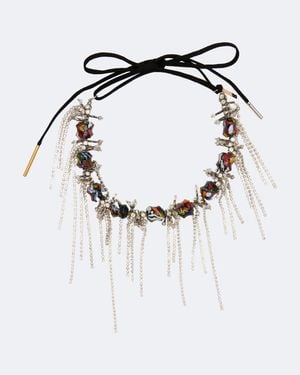 Dries Van Noten Collar Con Cuentas - Azul