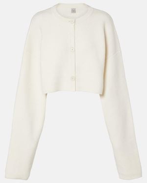TOTEME Cropped Wool-Blend Cardigan - White