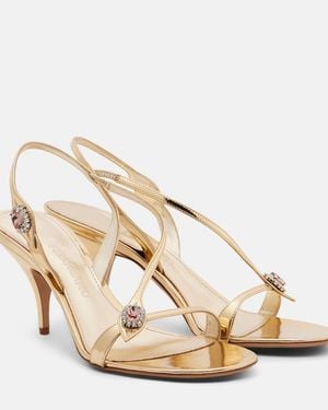 Ferragamo Sibilla 70 Metallic Leather Sandals