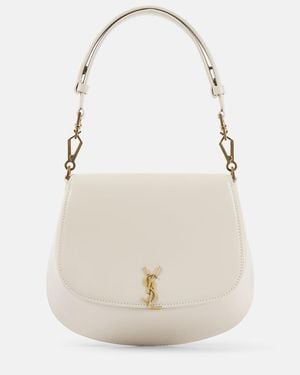 Saint Laurent Voltaire Leather Shoulder Bag - White