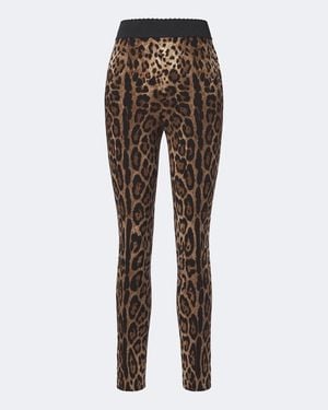 Dolce & Gabbana Leopard-Print Leggings - Brown