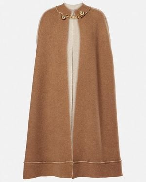 Stella McCartney Wool-Blend Boucle Cape - Brown