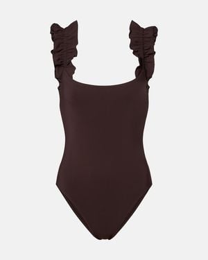 Karla Colletto Ruffled Swimsuit - Brown