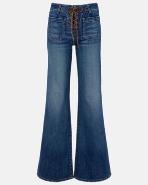 Nili Lotan Florence Mid-Rise Flared Jeans - Blue