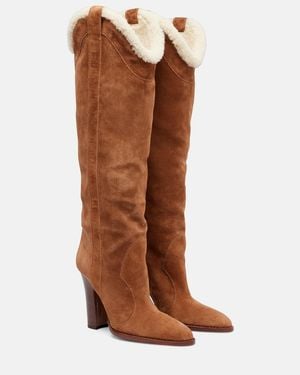Paris Texas Lavinia 100 Suede Over-The-Knee Boots - Brown