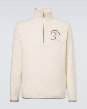 Brunello Cucinelli Cashmere And Cotton-Blend Half-Zip Sweatshirt - Natural