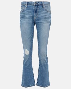 AG Jeans Jodi Mid-Rise Cropped Flared Jeans - Blue