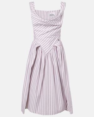 Vivienne Westwood Sunday Striped Cotton Midi Dress - Purple