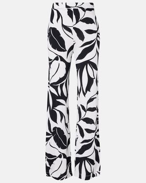 Max Mara Abate Printed Wide-Leg Trousers - White