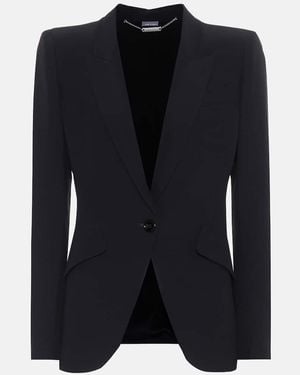 McQueen Crepe Blazer - Black