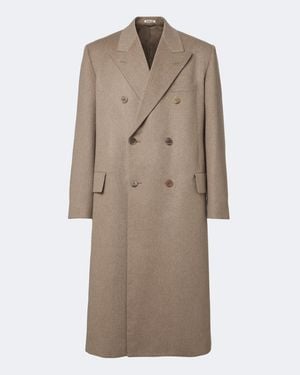 AURALEE Cashmere Moleskin Coat - Natural