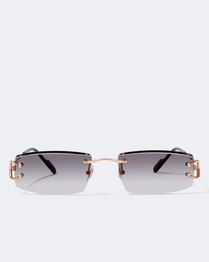 Cartier Motifs De Cartier Rectangular Sunglasses - Metallic