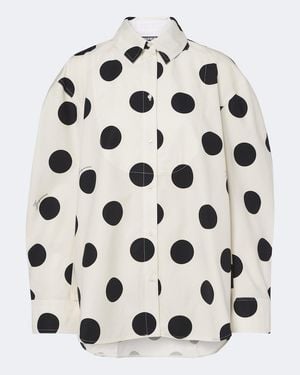 Jacquemus Citta Polka-Dot Cotton Shirt - White