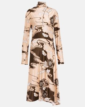 Jil Sander Printed Midi Dress - Natural
