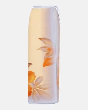 SIR. Savanna Striped Cotton Wrap Skirt - Orange