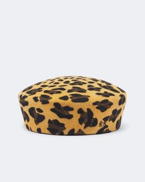 Ruslan Baginskiy Logo Wool Leopard-Print Hat - Metallic