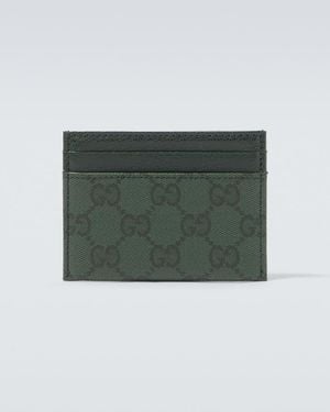 Gucci Kartenetui Essence Classic Gg Aus Canvas - Grün