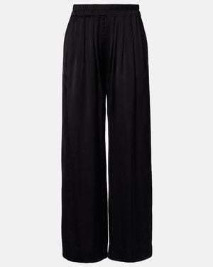 Isabel Marant Nolia Satin Wide-Leg Pants - Black