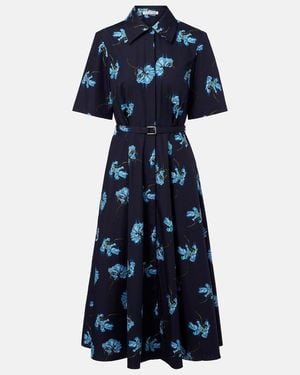 Emilia Wickstead Floral Cotton Shirt Dress - Blue